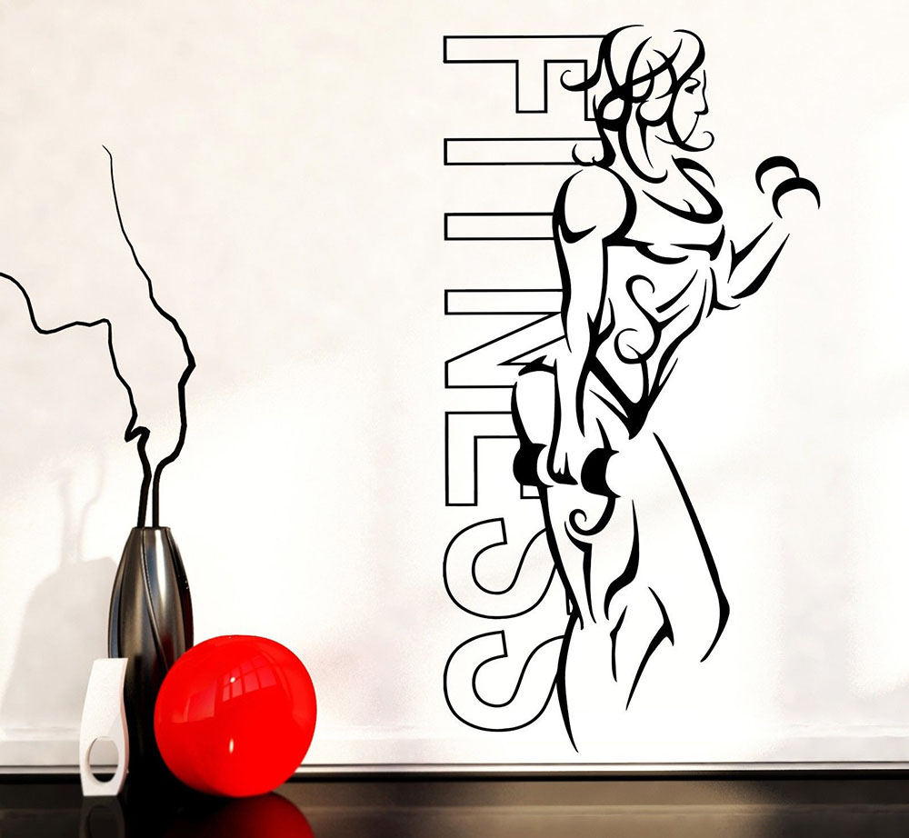 Yoga Fitness Health - Tường Dán Vinyl Tập Thể Dục