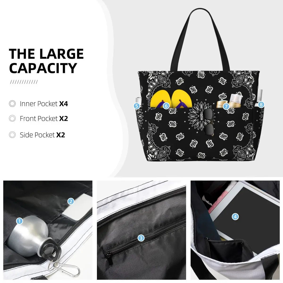 Bandana Custom Beach Tote Bag  - đánh giá và giá Yoga Fitness Tote