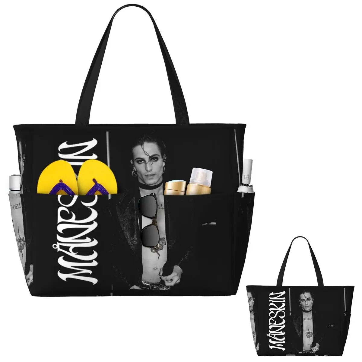 Damiano David Maneskin Beach T - đánh giá và giá Yoga Fitness Tote