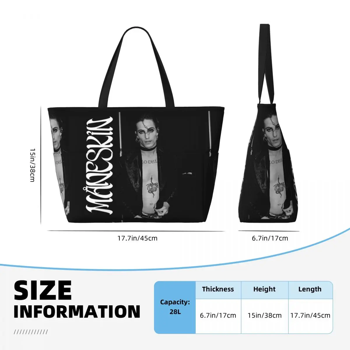 Damiano David Maneskin Beach T - đánh giá và giá Yoga Fitness Tote