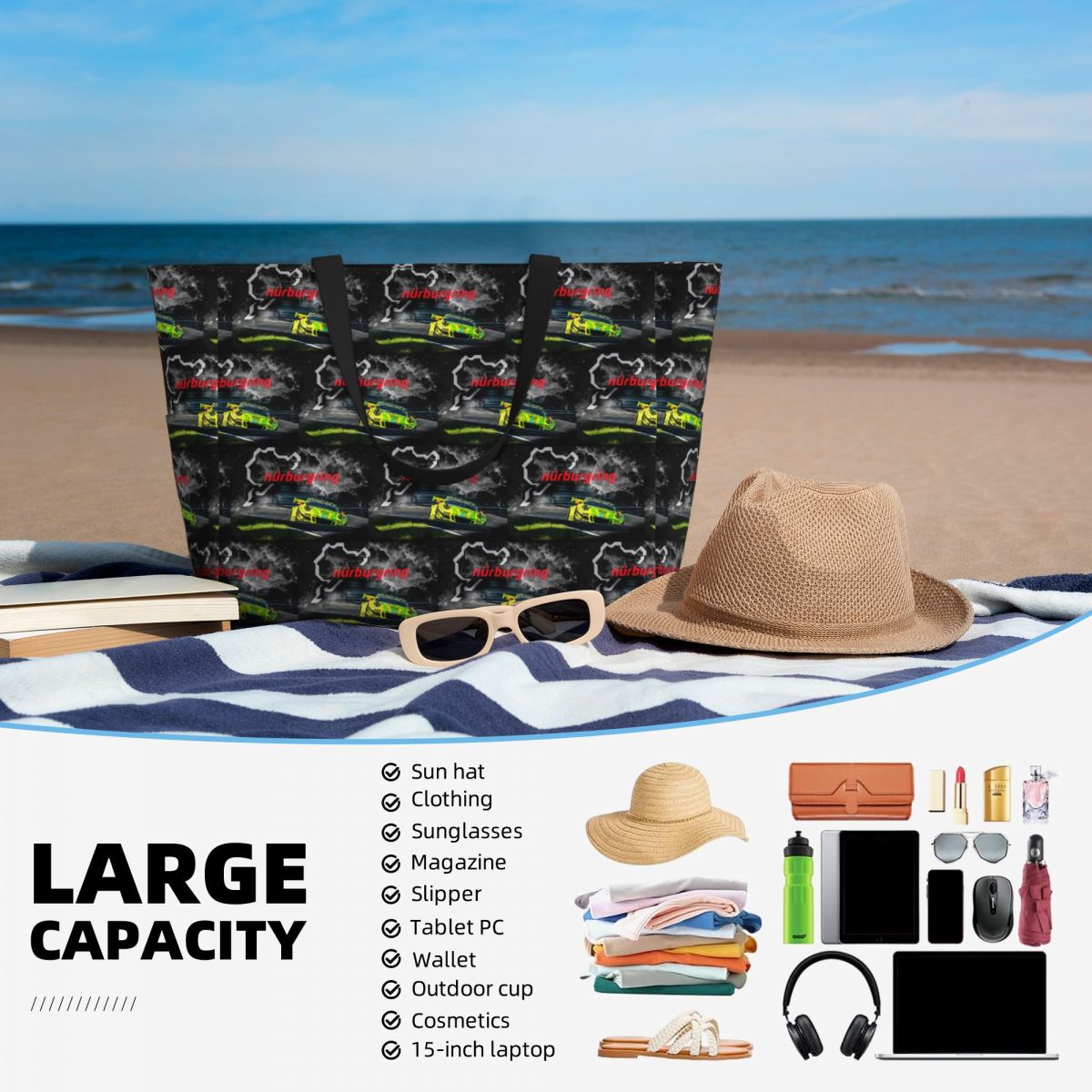 Nurburgring Print Beach Tote B - đánh giá và giá Yoga Fitness Tote