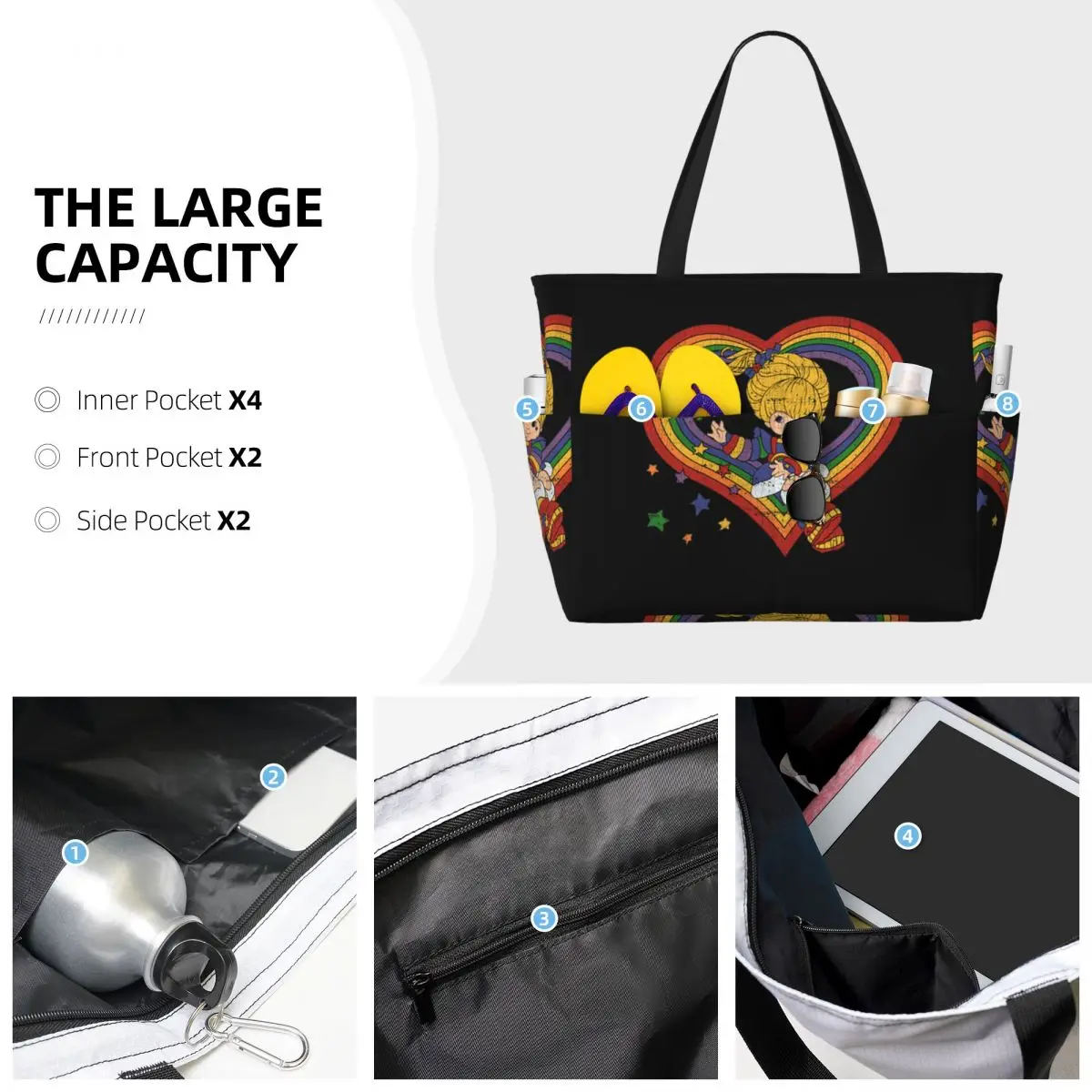 Rainbow Brite With Rainbow Hea - đánh giá và giá Yoga Fitness Tote