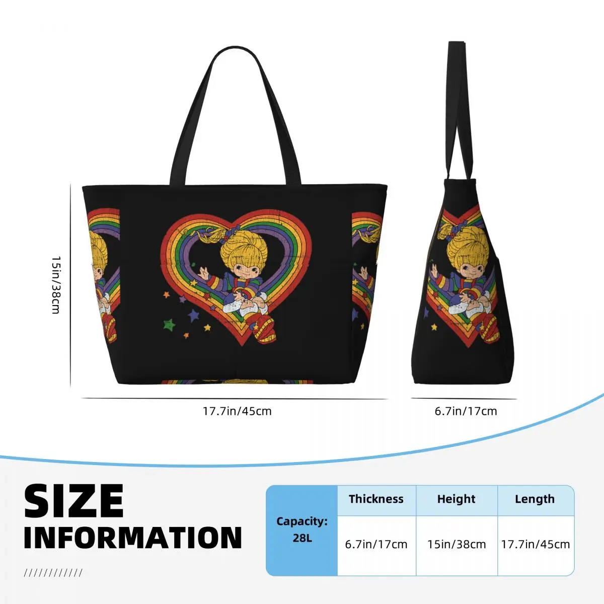 Rainbow Brite With Rainbow Hea - đánh giá và giá Yoga Fitness Tote